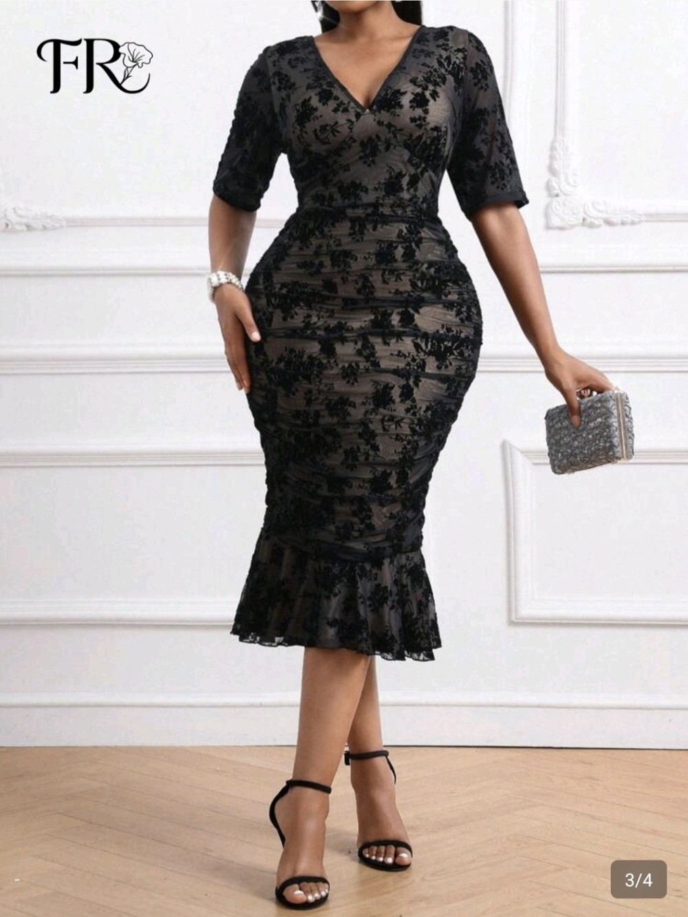 Gothic Sheer Lace Mermaid Dress
